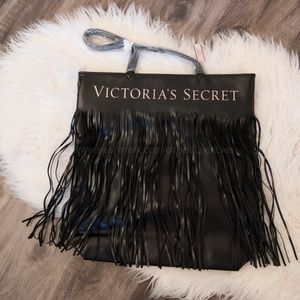 Victoria's Secret Limited Black Faux Leather Tote